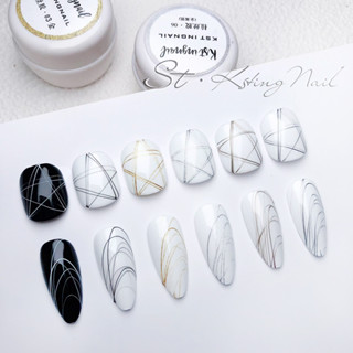 KST INGNAIL ร้านทำเล็บ พิเศษ ญี่ปุ่น กาวเล็บ ขาวดำ แถบเลื่อน โลหะ ทองคำ วาดรูปดอกไม้ ลากรอซ 5g