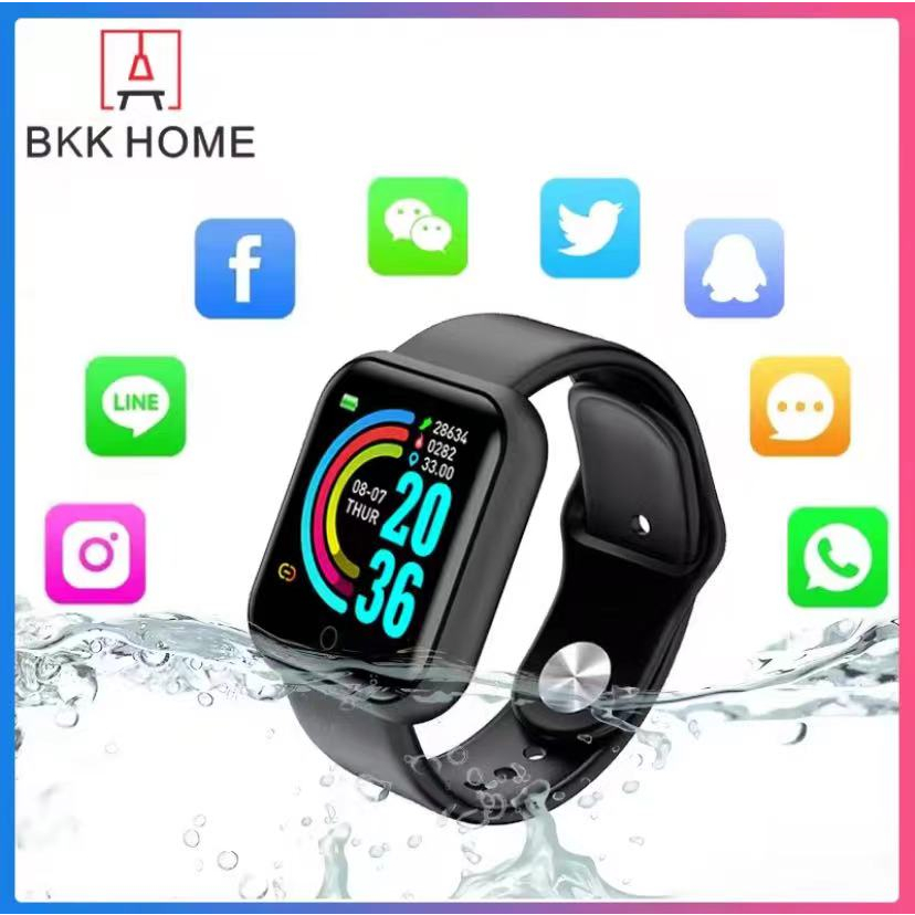 BKK Smart Watch นาฬิกาสมาร์ทวอทช์ รุ่น D20 นาฬิกาอัจฉริยะ ฟิตเนสแทรคเกอร์ สายรัดข้อมืออัจฉริยะ สายรัดข้อมือเพื่อสุขภาพ น
