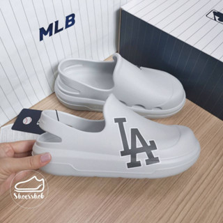 ของแท้ MLB Chunky Bouncer Clog Sandal แตะสีเทา logo LA 🤍🤍