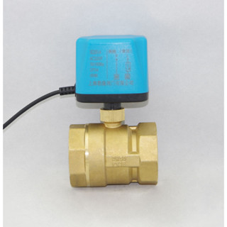 วาล์ว มอเตอร์วาล์ว บอลวาล์ว 2 สาย เปิดได้ไม่ต้องอาศัยแรงดันนำ้ ทองเหลือง Ball Valve ปกติปิด (NC) จ่ายไฟเปิด หยุดจ่ายไฟ