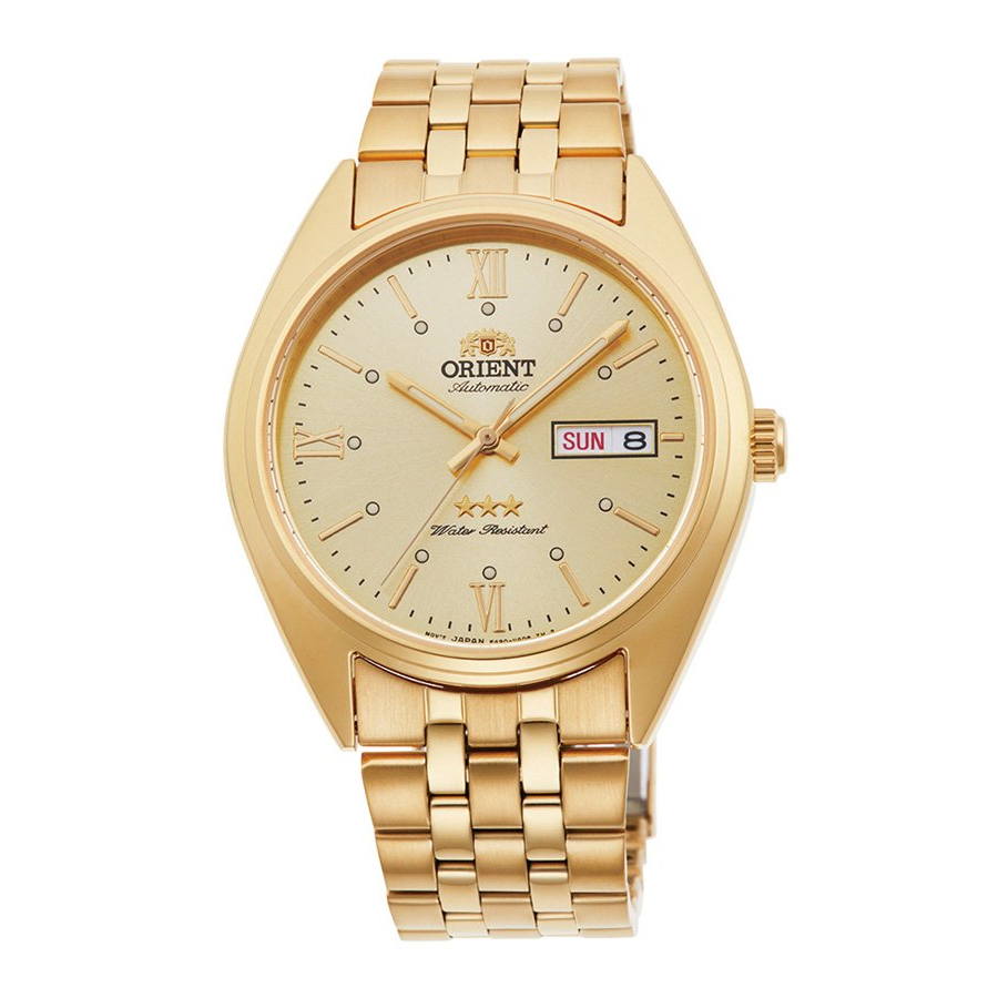 [ผ่อนเดือนละ 529]🎁ORIENT นาฬิกาข้อมือผู้ชาย สายสแตนเลส รุ่น AB0E13G - สีทอง ของแท้ 100% ประกัน 1 ปี