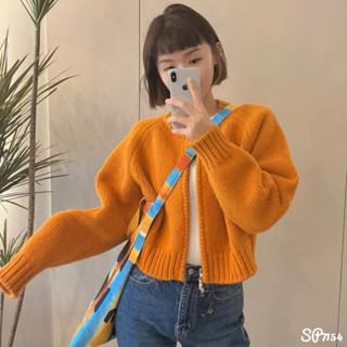 [กรอกโค้ด  SPDSEP2 ลดเพิ่ม!! ](พร้อมส่ง!) เสื้อคลุมไหมพรม ซิปหน้า คอกลม น่ารักมากๆ แมทช์ชุดง่าย