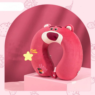 Lotso หมอนรองคอ รูปตัว U ลายการ์ตูนหมีสตรอเบอร์รี่น่ารัก นุ่มสบาย สําหรับงีบหลับ เดินทาง สํานักงาน