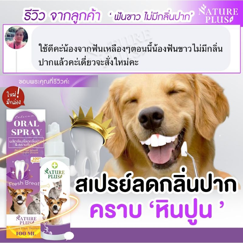 สินค้าขายดี สเปรย์ลดกลิ่นปาก คราบหินปูนสุนัข แมว ปากหอม ไม่ต้องแปรงฟัน เจ้าเเรกในไทย