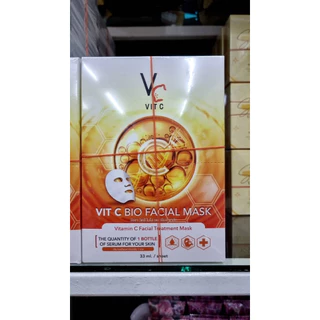 แผ่นมาร์คหน้า VCน้องฉัตร Vit c bio facial mask 1 กล่องมี 6 แผ่น