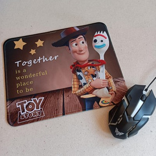 mousepad (mouse pad) แผ่นรองเม้าส์ ทรงเหลี่ยม ขนาด 10x8 นิ้ว เนื้อหนา ลาย ทอยสตอรี่ ToyStory