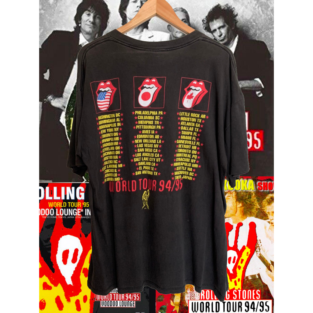 เสื้อยืด Rolling stones'94-95 Voodoo Lounge World Tour - XL