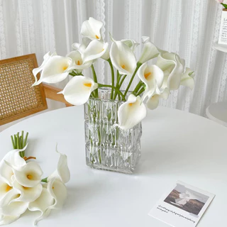 OurHome [พร้อมส่ง] คาลล่าลิลลี่ Artificial calla lily ของตกแต่งบ้าน ร้านอาหาร ร้านกาแฟ โรงแรม พร็อพถ่ายรูป ดอกไม้ปลอม
