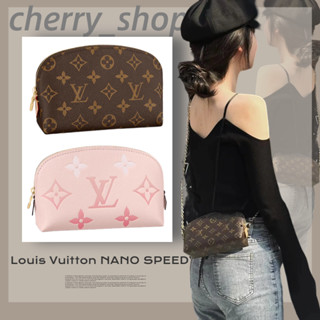 🍒หลุยส์วิตตอง Louis Vuitton Cosmetic Bag🍒ผู้หญิง / กระเป๋าเครื่องสำอาง /ดอกไม้เก่าคลาสสิค/กระเป๋าเปลือกหอย🍒