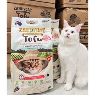 ZANDYCAT TOFU (แพ็คคู่2X10L)ทรายแมวเต้าหู้เกร็ดพรีเมียม ไร้ฝุ่น