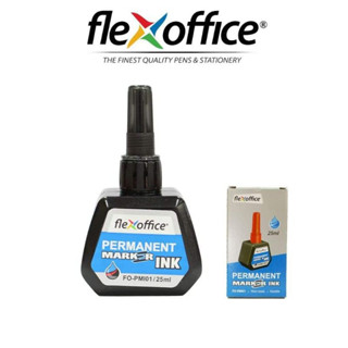 FlexOffice FO-PMI01 หมึกเติมปากกาเคมี 25 ml. หมึกน้ำเงิน / ดำ / แดง ไร้สารเคมีที่เป็นอันตราย หมึกเติมปากกา Permanent Ink