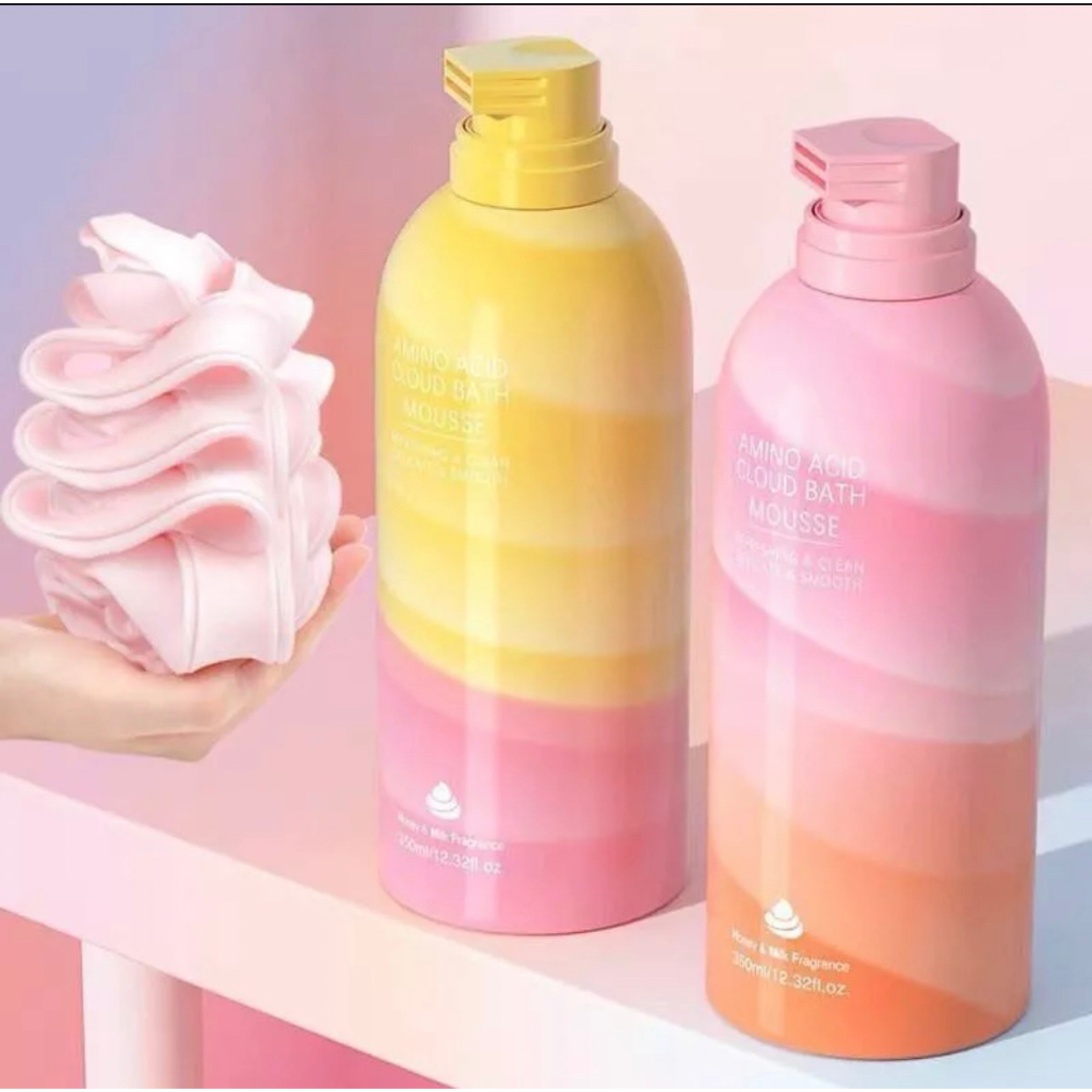 (ของแท้ ไม่พอใจคืนเงิน) AMino Acid Cloud Bath Mousse มูสโฟมอาบน้ำ กลิ่นหอมติดผิว ครีมอาบน้ำ / วิปโฟม 2 สีให้เลือก