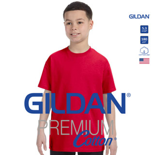 GILDAN® พรีเมี่ยม เสื้อยืดเด็ก แขนสั้น - แดง 40C