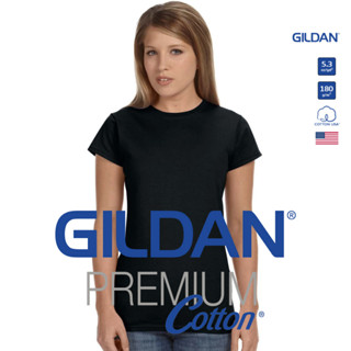 GILDAN® พรีเมี่ยม เสื้อยืดผู้หญิง แขนสั้น - ดำ 36C