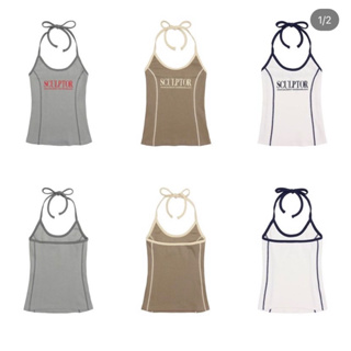 พร้อมส่ง2สีตามสต็อกแท้ SCULPTOR Sculptor Classic Logo Halter Top