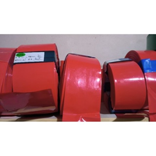 ท่อหด PVC สีแดง ขนาด 30-160 มม ท่อหดความร้อน สำหรับแพ็คแบตเตอรี่ (ราคาต่อ1 เมตร)