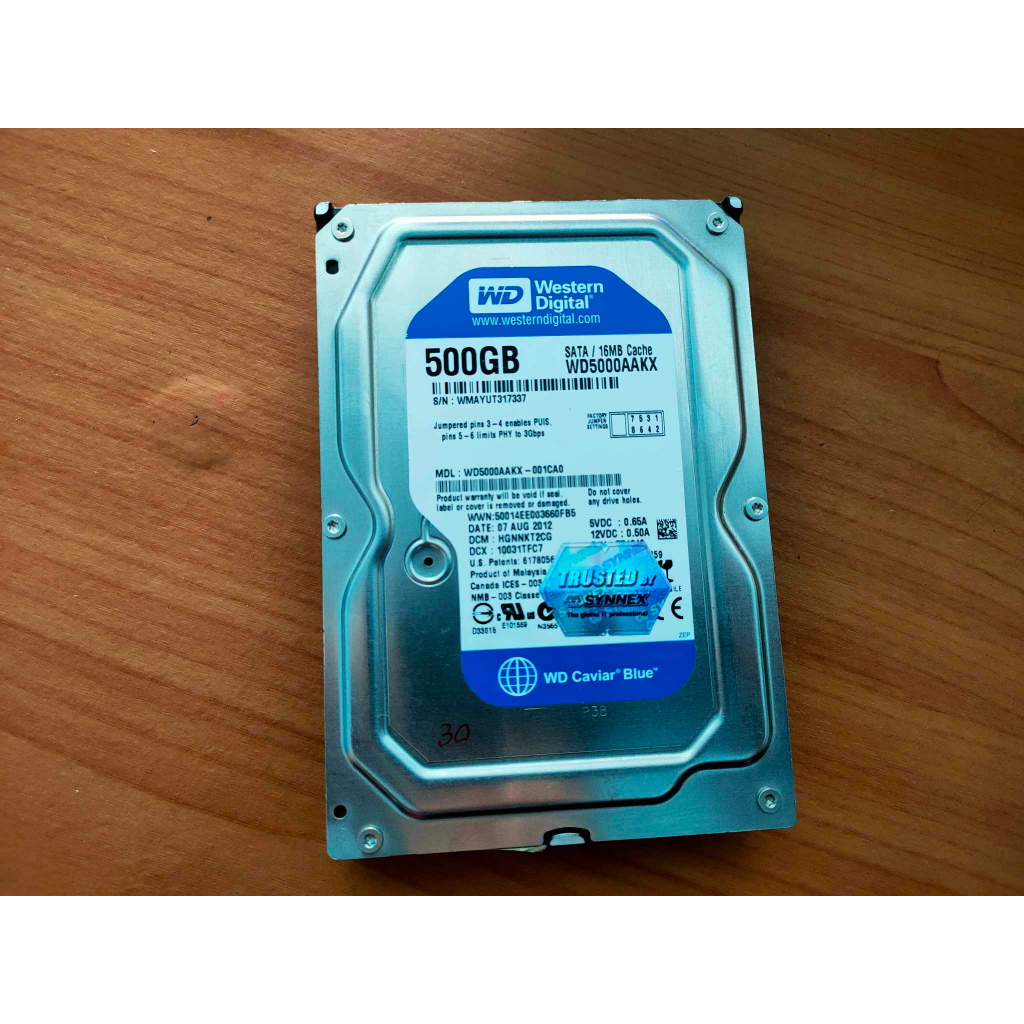 WD Blue 500Gb.ใช้งานปกติ ไม่สี ไม่แบค HDD PC มือสอง ผ่านการเทสต์แล้ว