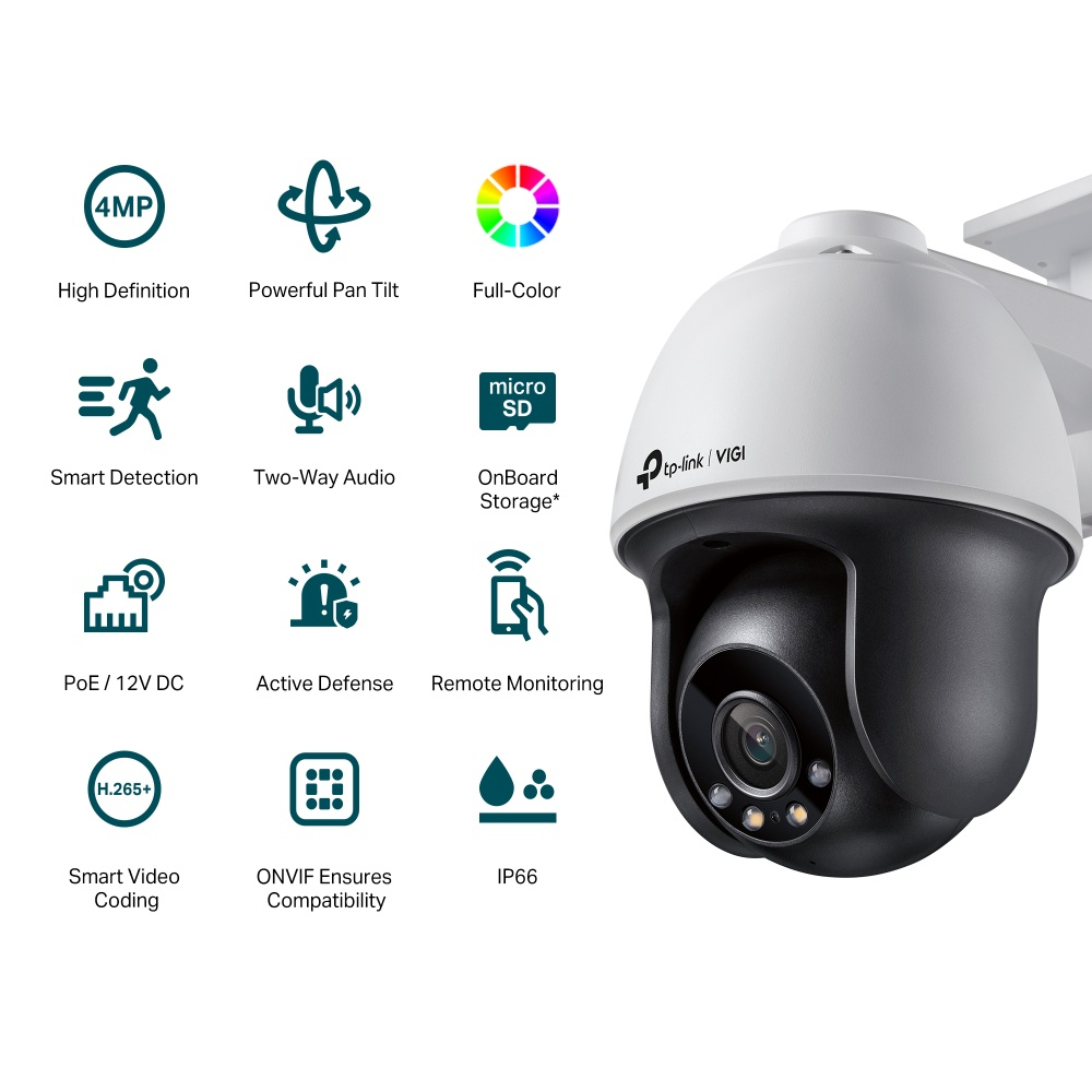 TP-Link VIGI กล้องวงจรปิด 4MP ภาพสี24ชม. รุ่น C340 / C340-W / C440 / C440-W / C540 / C540-W