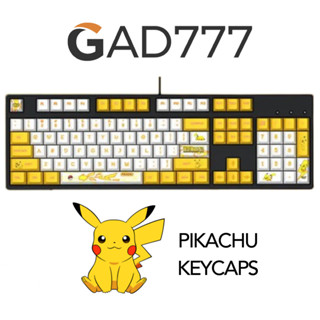 Keycaps Pikachu คีย์แคปลายปิกาจู โปเกม่อน คีย์แคปลายอนิเมะ [G7123] คีย์แคปลายการ์ตูน Keycaps OEM PBT ABS Keycaps