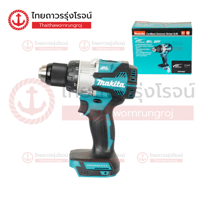 MAKITA DHP489 สว่านกระแทกไร้สาย 13mm 18v 80nm 2สปีด BLM XPT DHP489Z (เครื่องเปล่า)* กล่องกระดาษ|ชิ้น