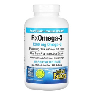 Natural Factors, RxOmega-3 Factors, EPA 400 mg / DHA 200 mg, 240 Softgels