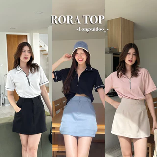 RORA POLO TOP • เสื้อโปโลดีเทลซิปหน้า