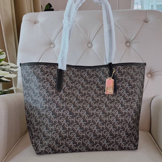 🎀(สด-ผ่อน) CF342 CITY TOTE WITH SIGNATURE MONOGRAM PRINT