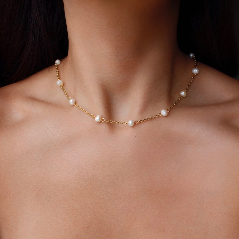 Bride Pearl Necklace (18k gold plated) - รูปที่ 2