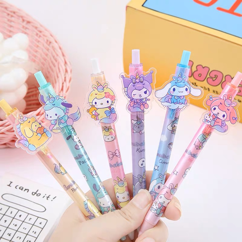 ‼️พร้อมส่ง‼️Set ปากการวมลาย Sanrio รุ่น มาสคอต ด้านพลาสติก สุดคิ้วว❤️