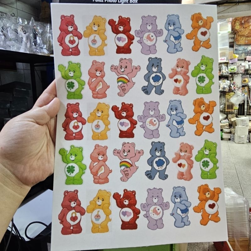 แผ่นเวเฟอร์ตกแต่งเค้ก ลายหมี ขนาด 1 A4 wafer paper พิมพ์รูปทานได้ แต่งเค้ก เบเกอรี่