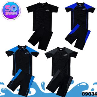ชุดว่ายน้ำเด็กผู้ชาย รหัส 89034 ชุดว่ายน้ำเด็กผู้ชาย เสื้อแขนสั้น กางเกงขาสั้น พร้อมส่ง