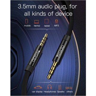 YESIDO YAU16 Auxiliary Audio Cable Tangle-free 3.5mm Male to Male AUX Cord | 3m