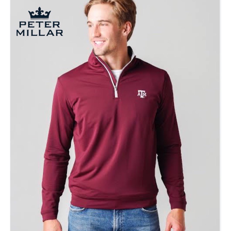 เสื้อโปโลผ้ายืดหยุ่นเบาใส่สบาย PETER MILLAR ของแท้ของใหม่หลุดโรงงานใส่ตีกอล์ฟใส่ลำลองท่องเที่ยวกันเเดดกันลม