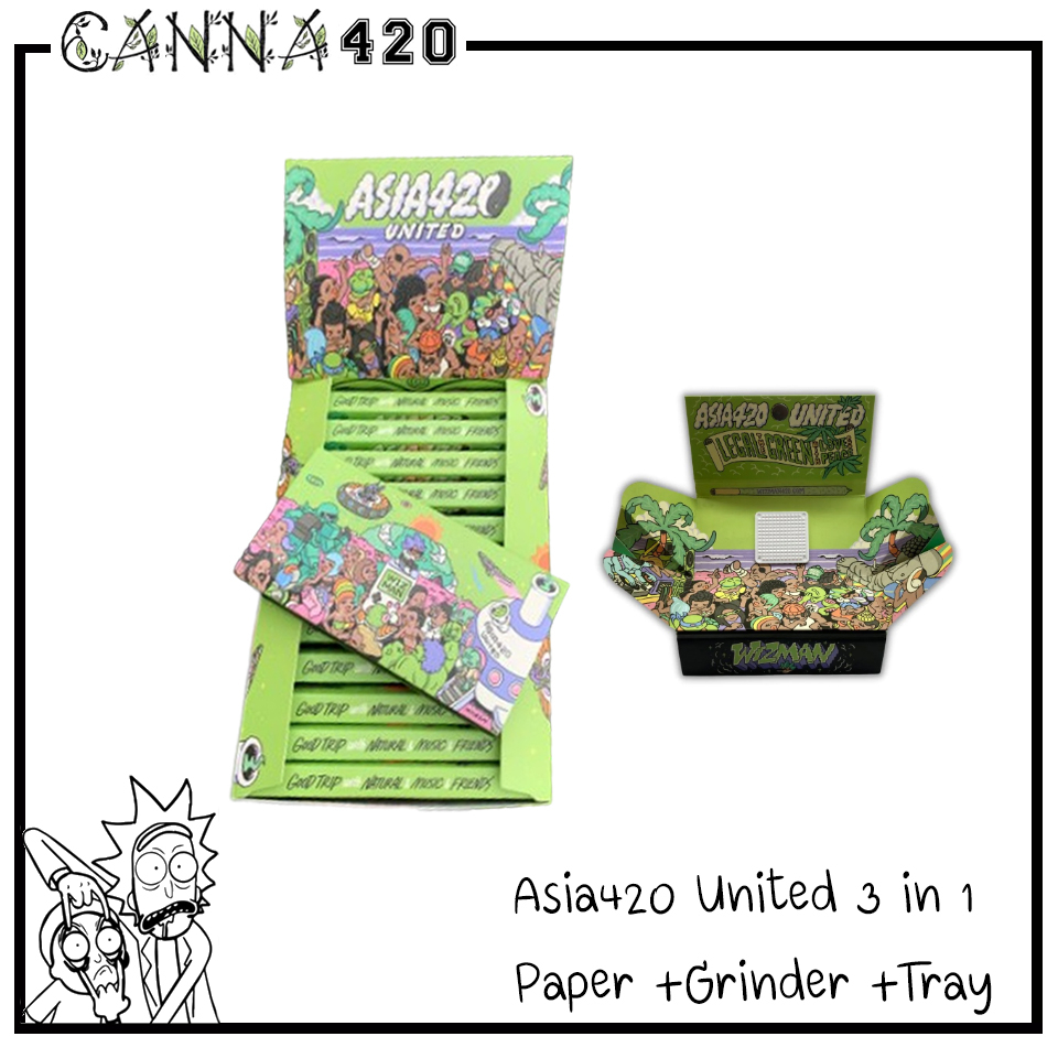 กระดาษโรล Wizman Asia420 United Tray + Grinder + Rolling Paper