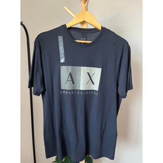 เสื้อยืดArmani Exchange " เสื้อยืดชาย สกรีน A|X เหลี่ยม กรม" งานArmani Exchange 100%