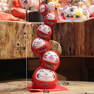 แมวกวัก ดารุมะ 5 ชั้น สูง 22cm Daruma ตุ๊กตามงคลขอพรให้สมหวัง โชคดี ค้าขาย เฮงเฮง ร่ำรวย