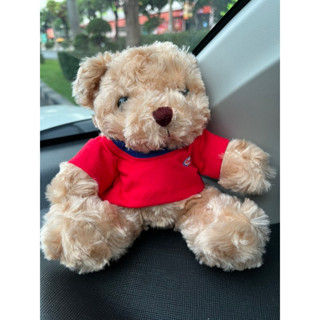 teddy bear น้องหมีสีน้ำตาล เสื้อแดง พรีเมี่ยม ขนนุ่ม