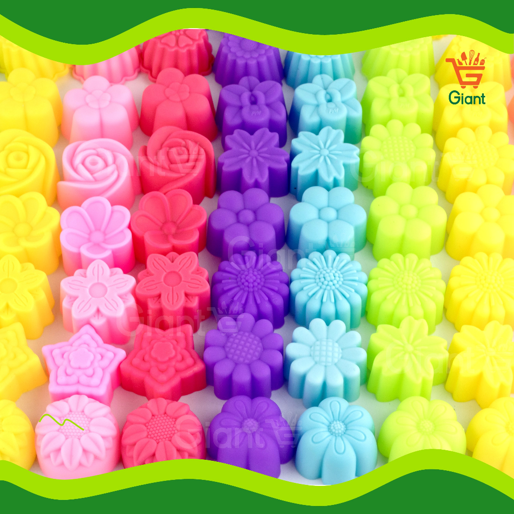 พิมพ์วุ้น ซิลิโคน แม่พิมพ์วุ้น ลายดอกไม้ (1 แพ็ค มี 12 ชิ้น) - รูปที่ 2