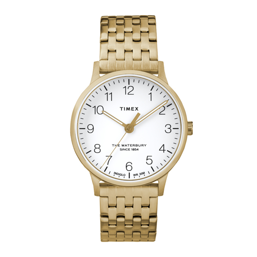 Timex TW2R72700 WATERBURY CLASSIC นาฬิกาข้อมือผู้หญิง สายสแตนเลส สีทอง หน้าปัด 36 มม.