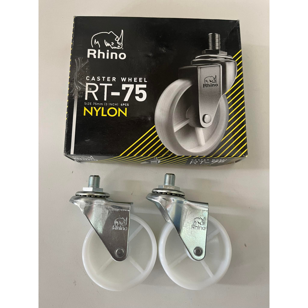 ล้อไนล่อน สกรู Rhino 3” ราคาต่อ 4 ล้อ ราคา ถูกที่สุด ดีลบีเคเค แกลเลอรีภาพที่ 2