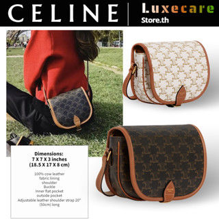 เซลีน👜Celine FOLCO Celine Bag Women/Shoulder Bag กระเป๋า Messenger / กระเป๋า Celine / กระเป๋าคลัทช์