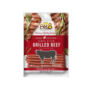 Pet8 สติ๊กไก่ Dogz Kitchen รสไก่ เนื้อ ตับ แซลมอน แกะ 800g หอม อร่อย มี DHA& Omega 3&6 เก็บปลายทาง