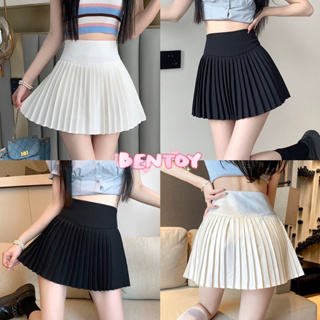 bentoy(SK02)กระโปรงทรงเอ พลีทจีบเล็ก สไตล์เกาหลี เทนนิสเอวสูง Skirt korea มีซับใน