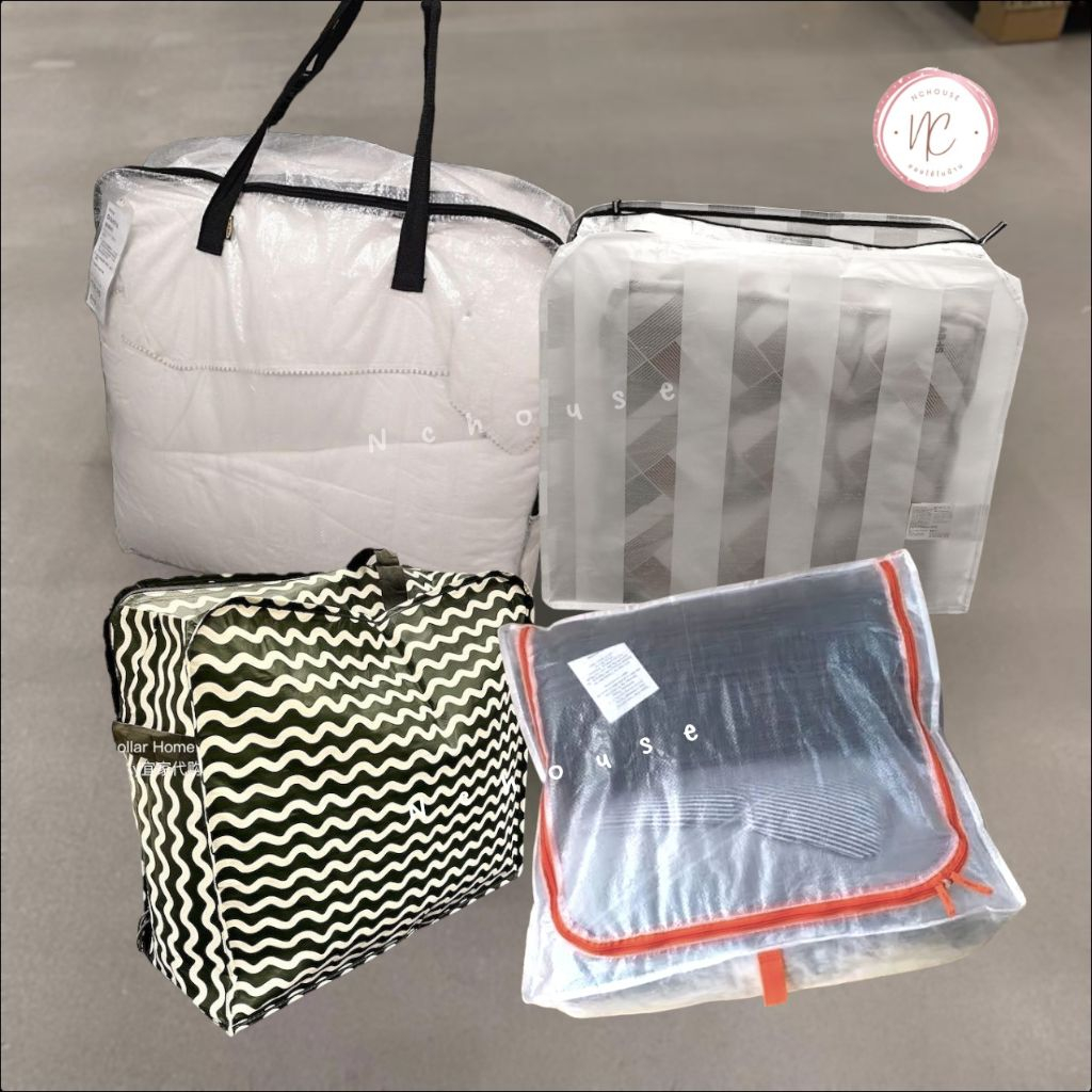 IKEA กระเป๋า ใส่เสื้อผ้า ใส่ผ้านวม มีซิป ป้องกันฝุ่น อิเกีย แท้
