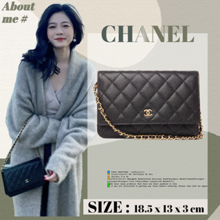 ✅:Hot ขายชาแนลแท้ Chanel Caviar WOC Chain Bag Messenger Bag Flap Bag สุภาพสตรี