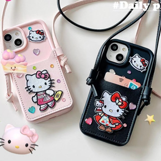 💲คูปองเคลม💲เคสไอโฟน case for iphone 11 12 สายห้อยคิตตี้ เคส 14 13 12 11 pro max สวมใส่ง่าย ต้านการรอยขูดขีด