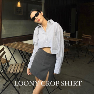 PACHY | LOONY CROP SHIRT เสื้อเชิ้ตครอปดีเทลแต่งกระเป๋าชิค