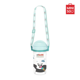 MINISO กระติกน้ำ พร้อมหลอดและสายสะพาย We Bare Bears Collection 5.0 400 ml