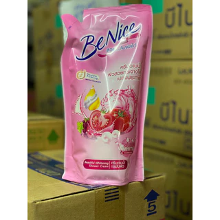 ครีมอาบน้ำ บีไนซ์ nanowhite ถุงเติม400มล.