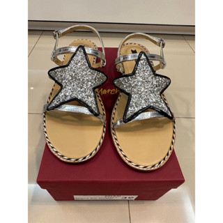 New : March shoes / Silver Star Sandals รองเท้าแตะกากเพชรรูปดาวสีเงิน EU 39